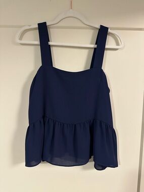 CROSBY by Mollie Burch Navy Ruffle-Hem Camisole